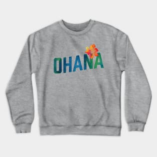 Ohana - Visit Hawaii Hibiscus Floral Watercolor Crewneck Sweatshirt